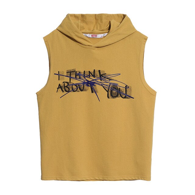 Streetwear Graffiti Hooded Tops Tees Shirts Summer Men  Yellow Casual Loose Hip Hop Hoodie Clothing