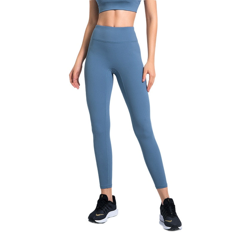 Seamless Solid No T-Line Yoga Leggings High Elastics Jogging Pants High Waist Hips Lifting Gym Fitness Female Sports Pants
